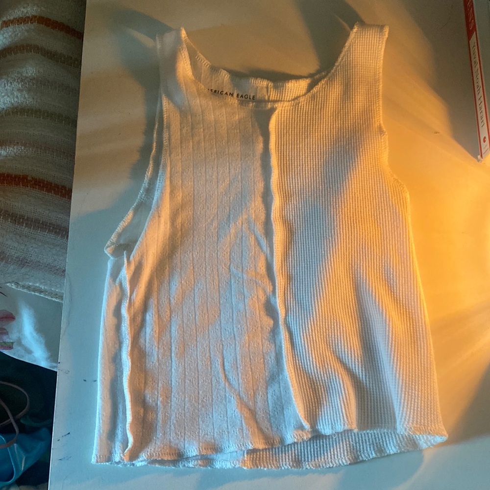 American Eagle white tank